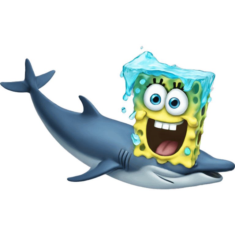 spongebob on a dolphin  emoji