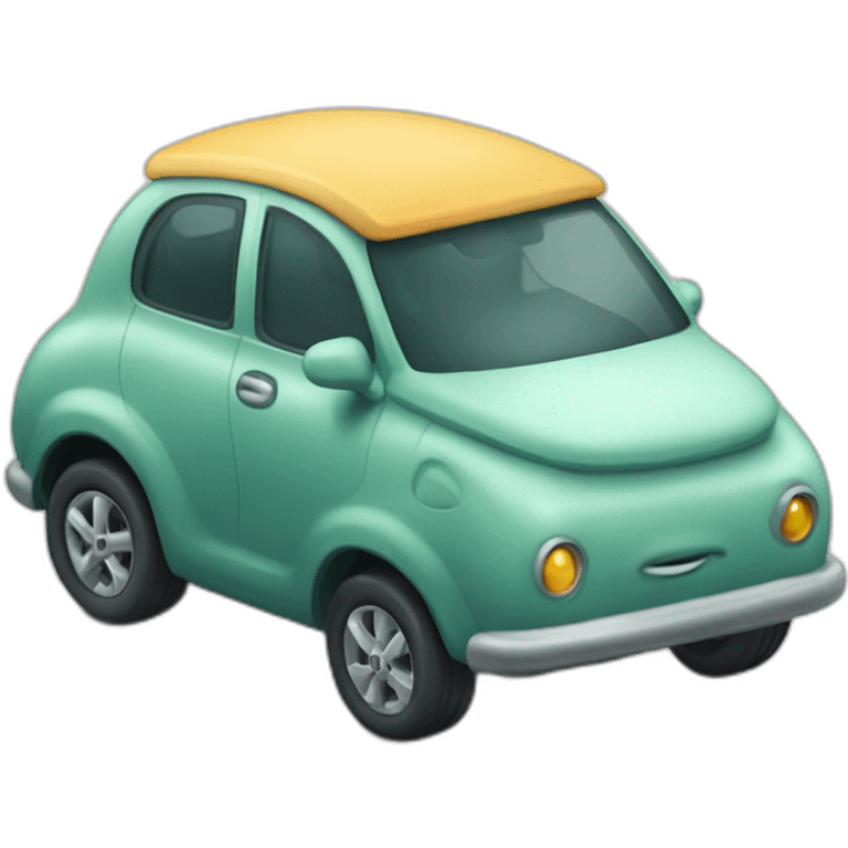 Little car on whale emoji