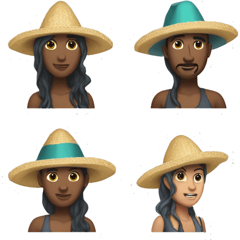 persona con sombrero de tiburon con sirena emoji