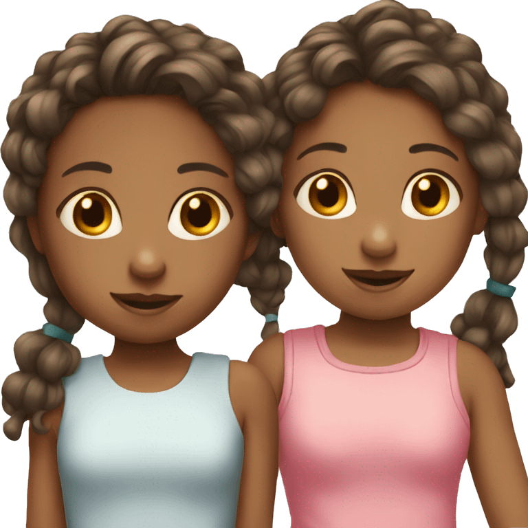 Two siblings girl and girl emoji