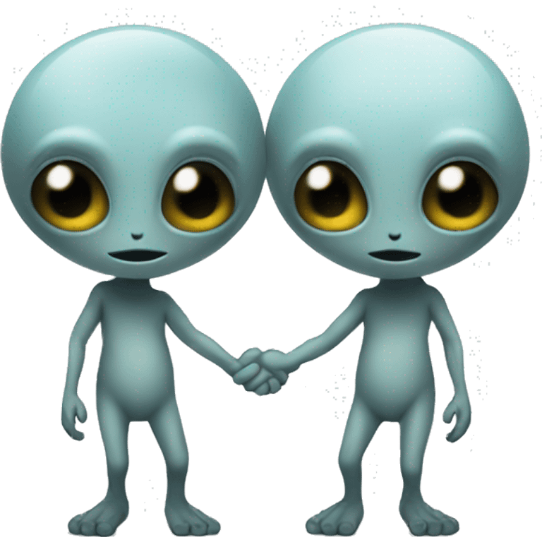 Two aliens holding hands emoji