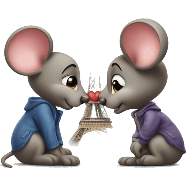 two mouses kissing at the effiel tower emoji