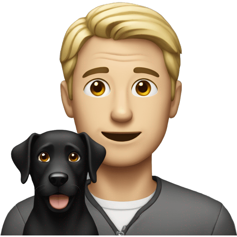  Man with black dog emoji