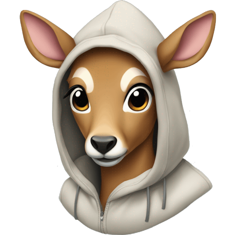 Doe wearing a hoodie emoji