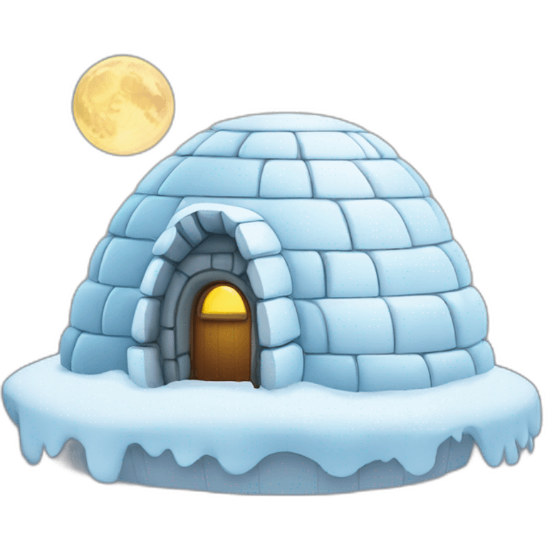 igloo with moon on top emoji