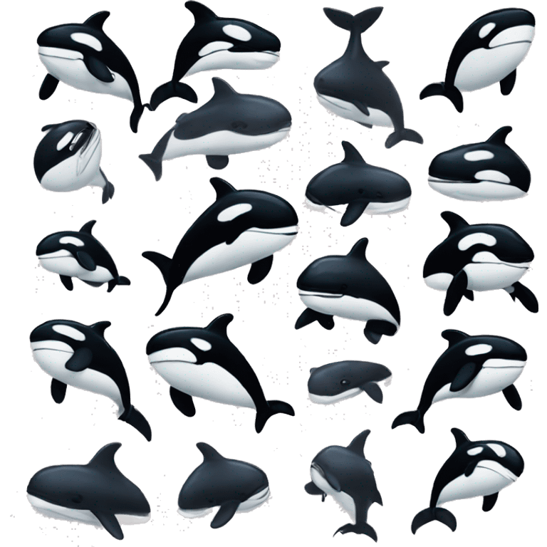 An orca making different facial expressions of emojis  emoji