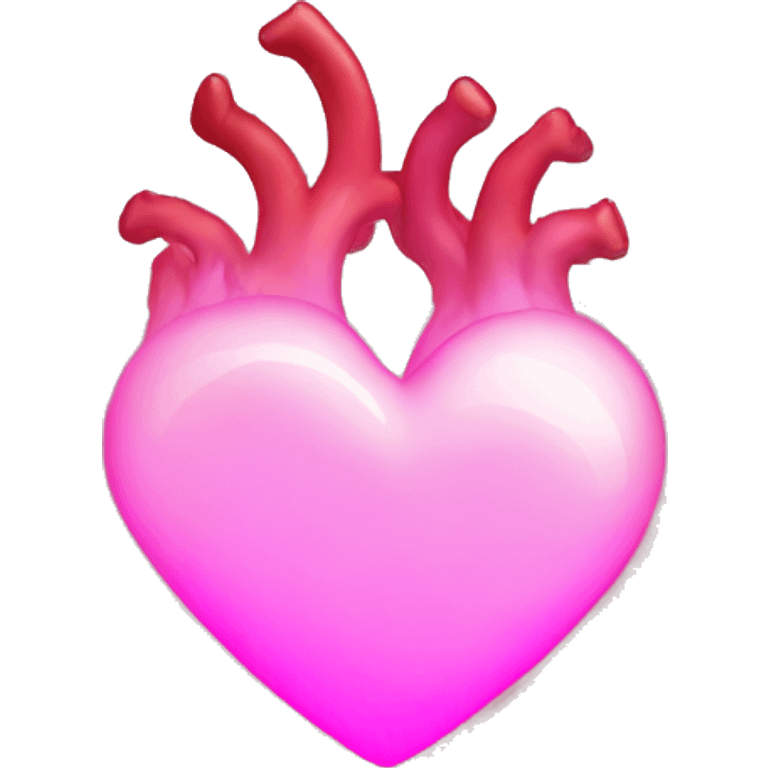 hollow heart pink and glowing emoji