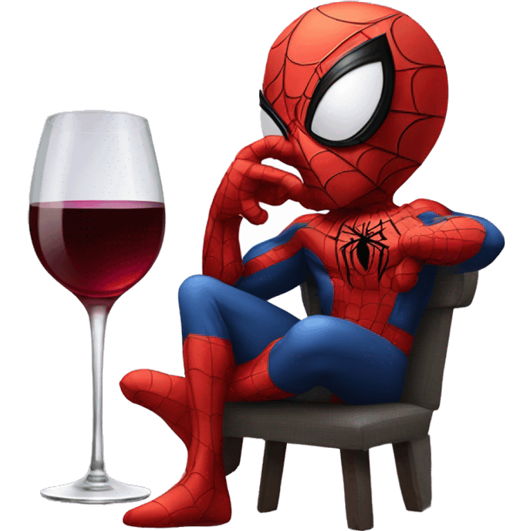 spider man with a glass of wine  emoji