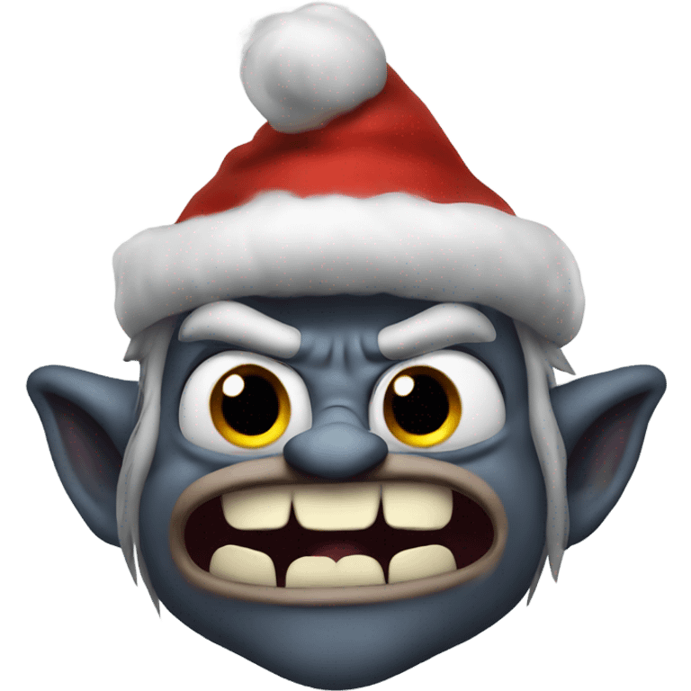 an angry troll celebrating christmas emoji