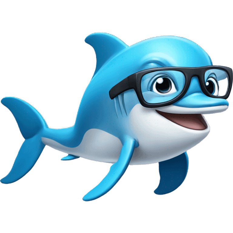 Dolphin with specs emoji