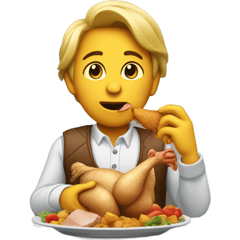 Person eating chicken emoji