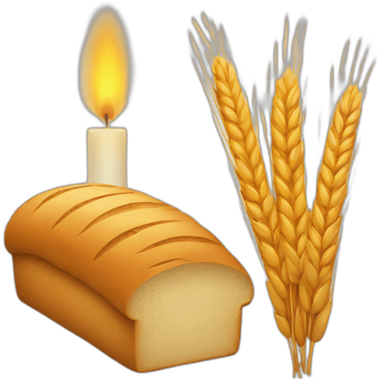 Bread, wheat and candle emoji