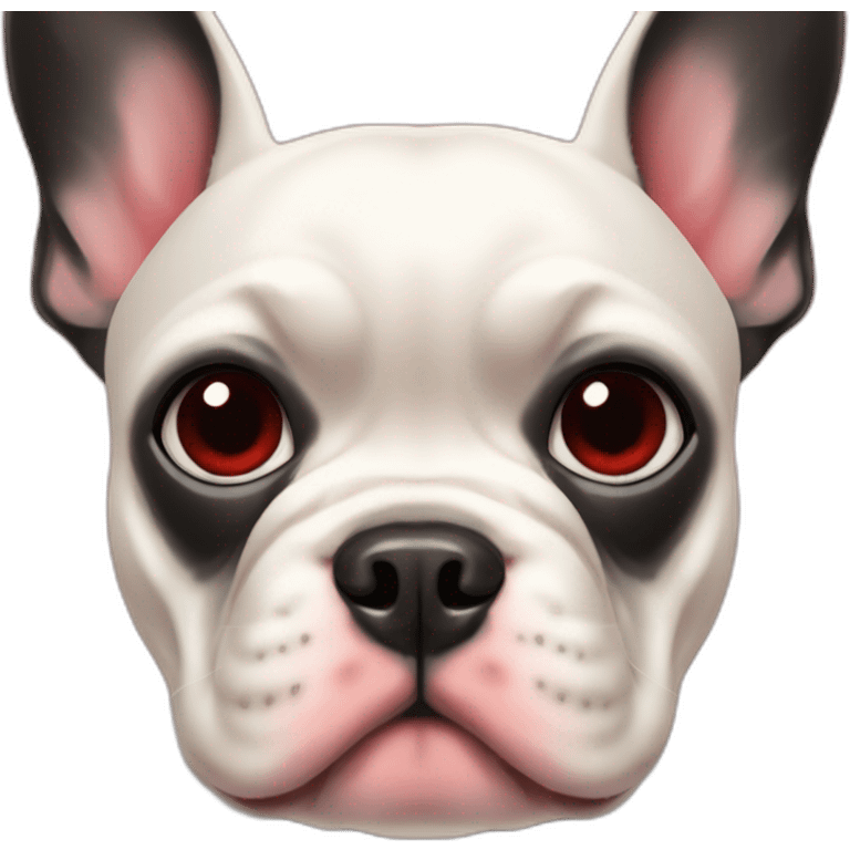 black french bulldog head in red hearth emoji