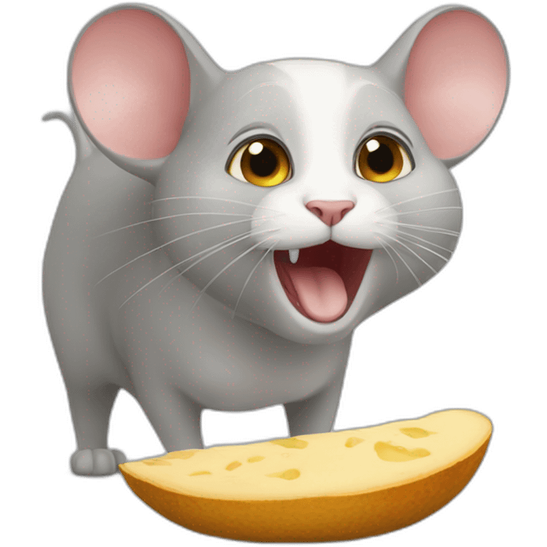 Chat qui mange une souris emoji