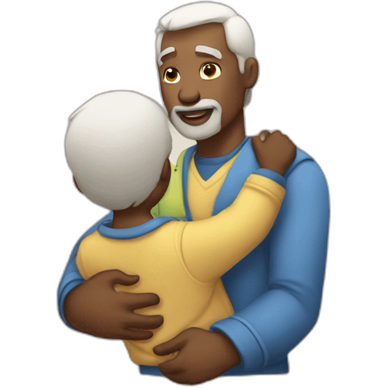 A father that give's a white rock to his son emoji