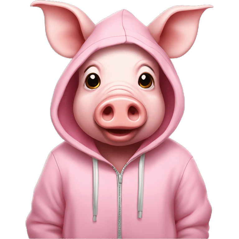 Pig wearing a hoddie  emoji