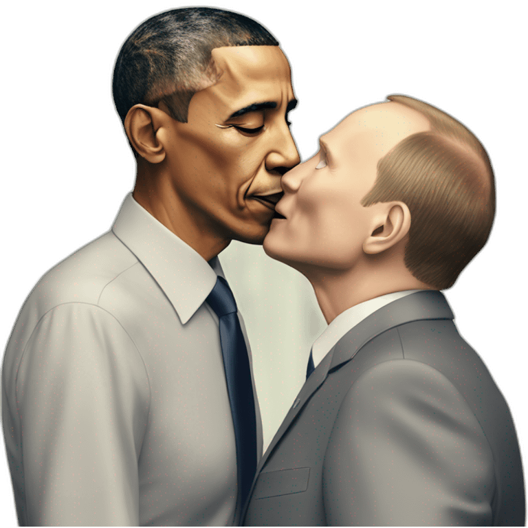 Barak Obama kiss Putin emoji