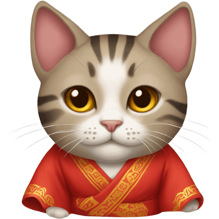 Cat in a red Chinese robe emoji