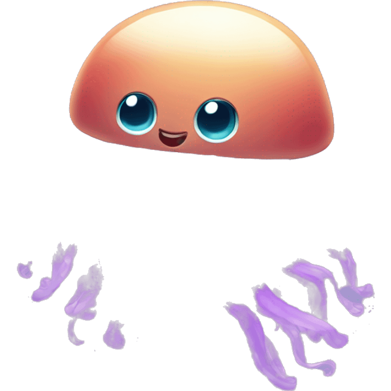 Happy Jellyfish in a smiling anemone emoji