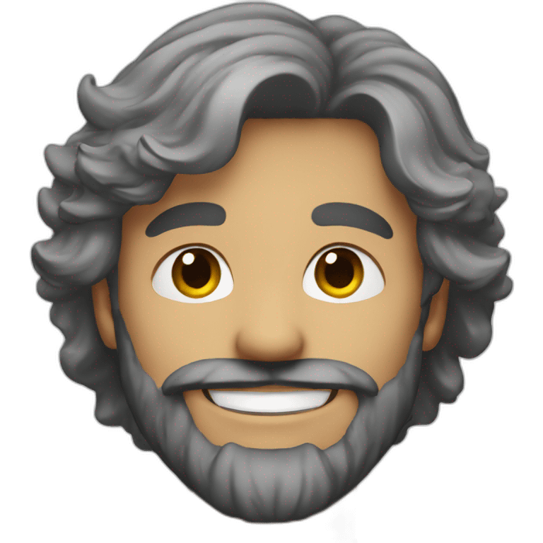 smiling solo portrait with beard emoji