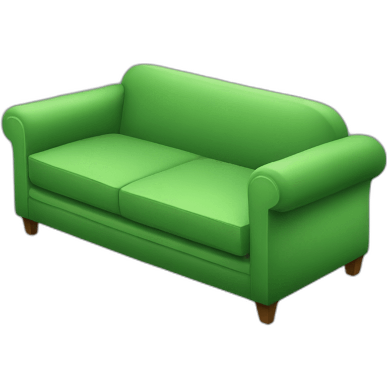 green sofa in isometry emoji