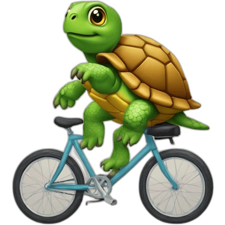 Une tortue sur un vélo emoji