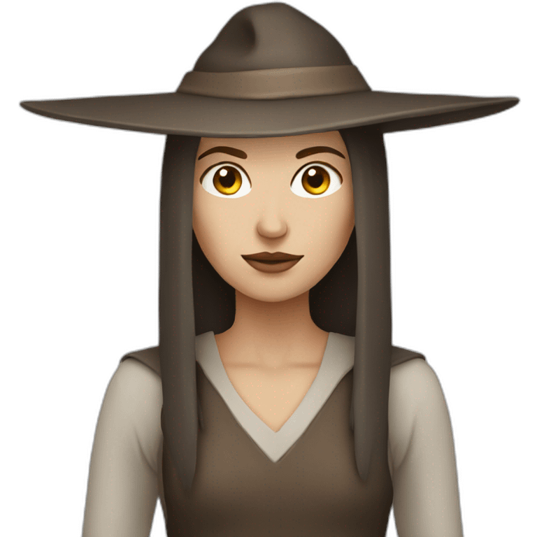 White witch with short straight brown emoji