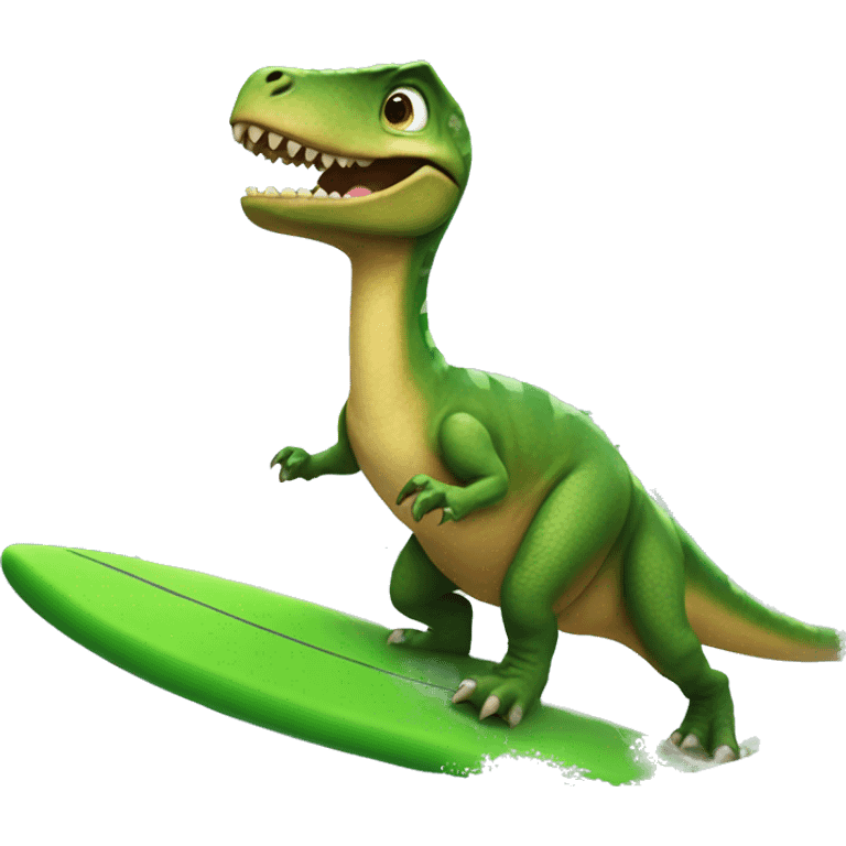 Dino riding a surfboard  emoji