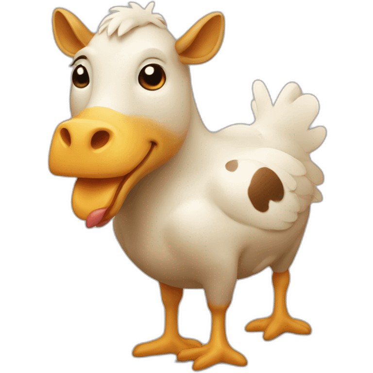 mixed chicken and cow emoji