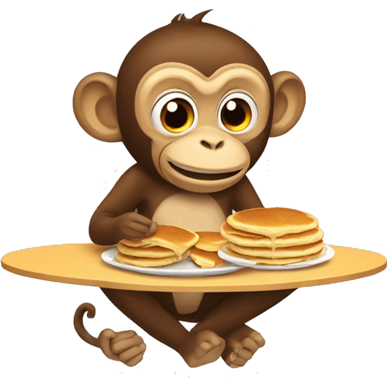 Monkey eating pancakes emoji