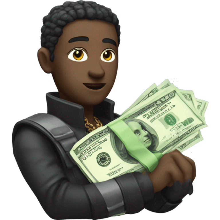 cyber punk holding cash emoji