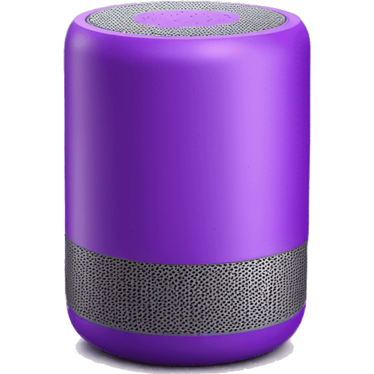 Realistic purple portable smart speaker isolated. emoji