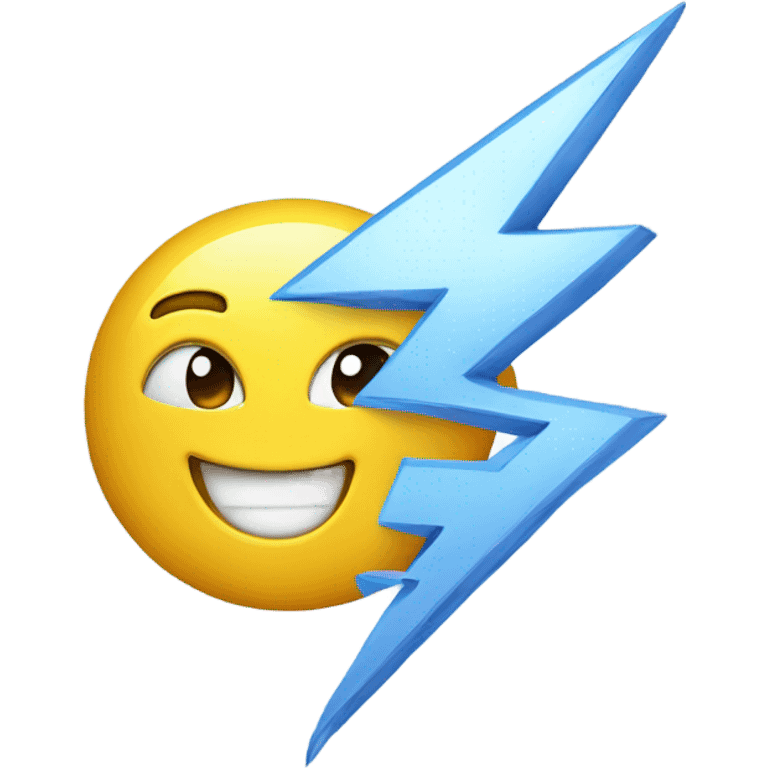 lightning with a smiling face emoji