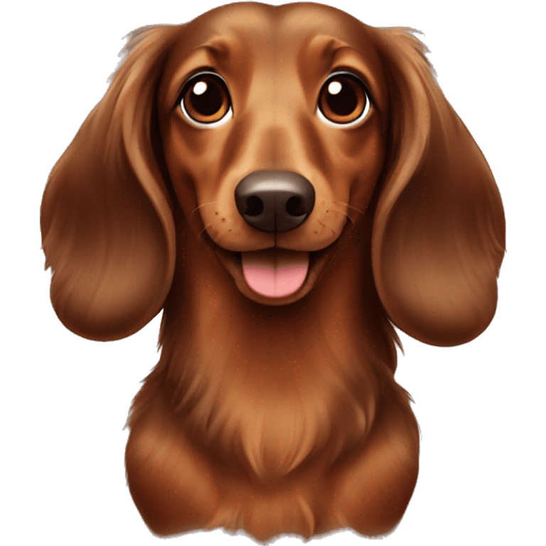 brown long haired dachshund  emoji