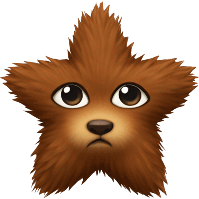 Brown furry seven-pointed star emoji