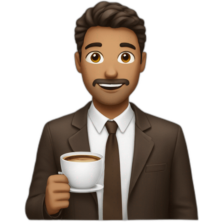 Guy with coffee emoji