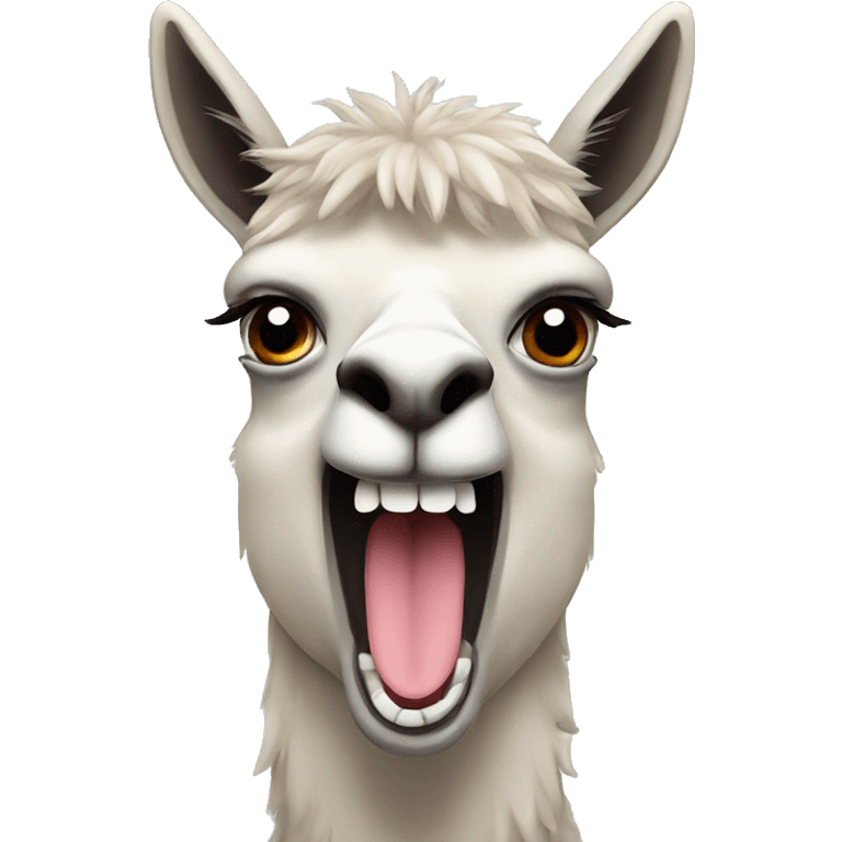 Llama with big teeth emoji