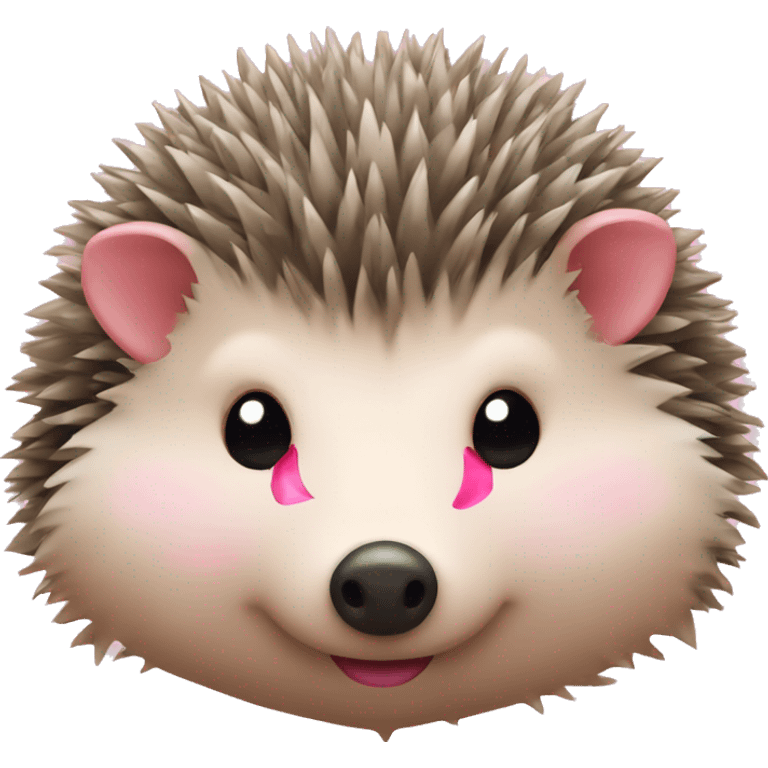 a hedgehog with pink ribbon and pink nose emoji