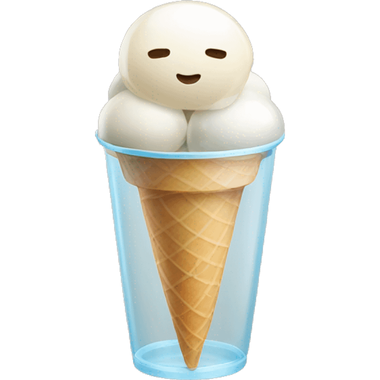 clear icecream balls in a cup emoji