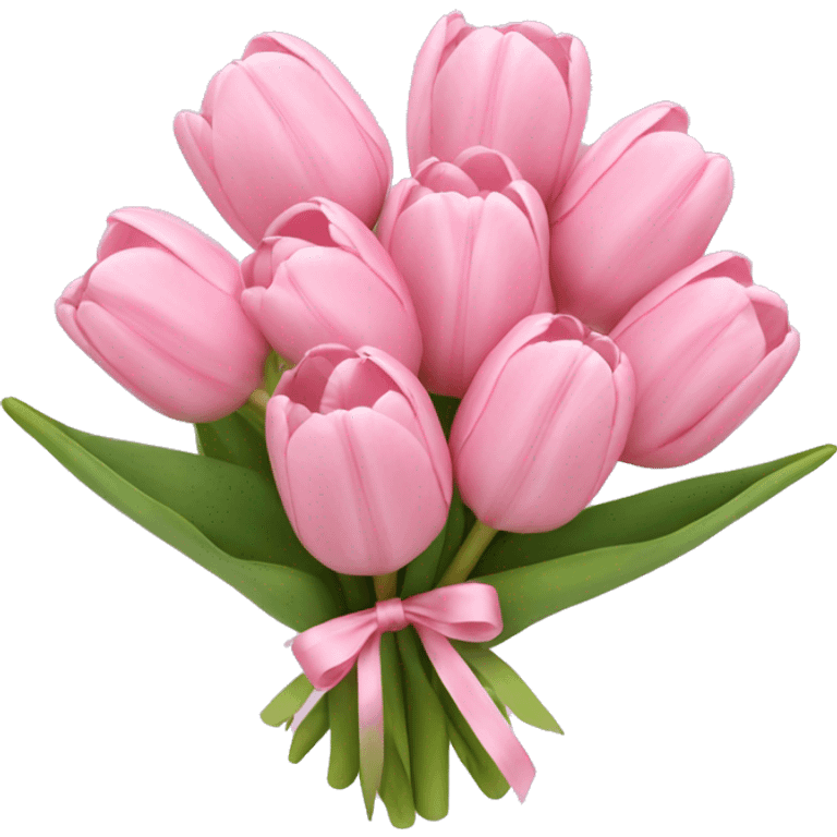 Cute baby pink tulip bouquet emoji