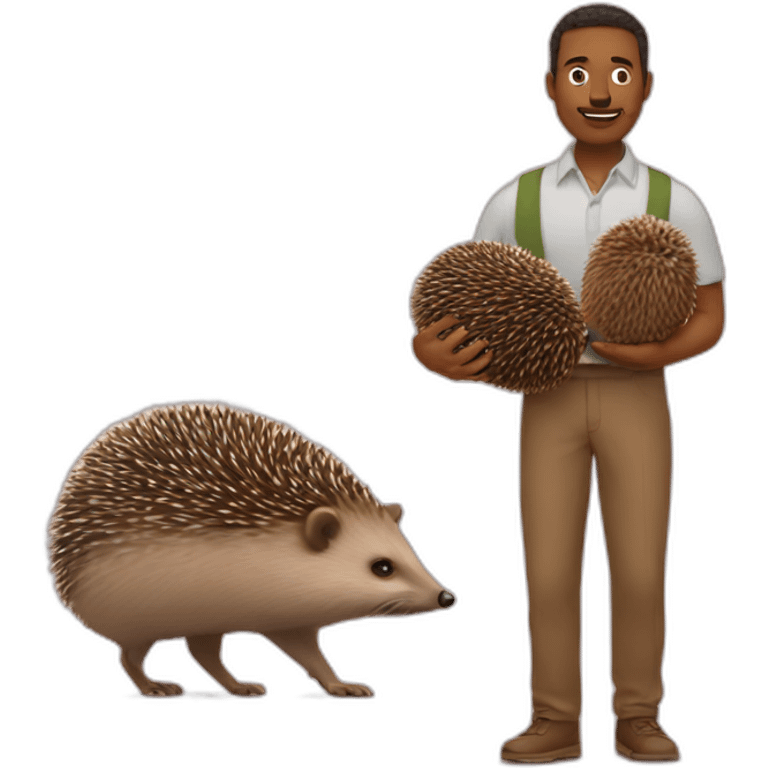 man and women with two hedgehogs emoji