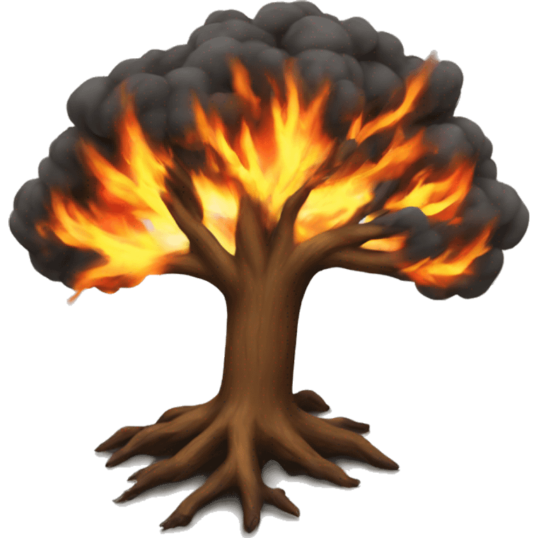 A tree on fire emoji