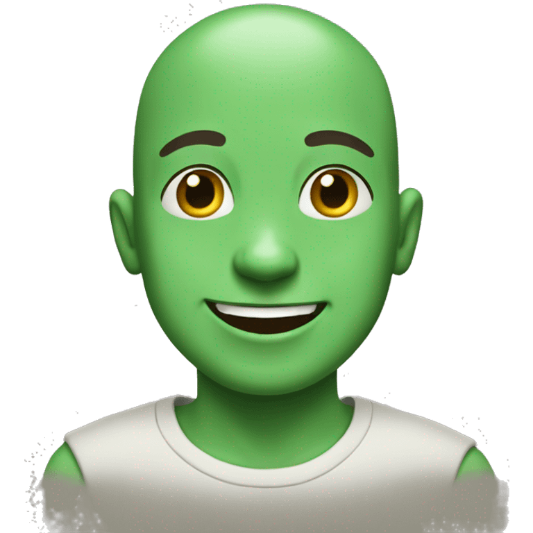 happy bald boy green portrait emoji