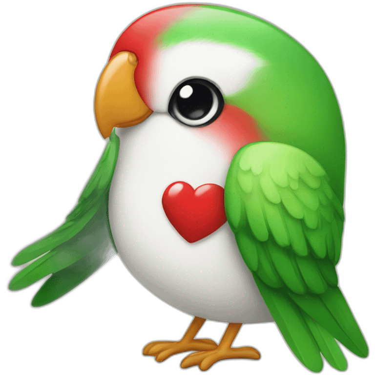 Red white and Green Love bird emoji