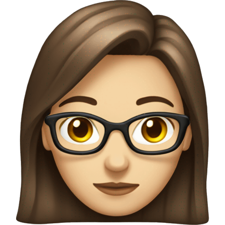 Brown hair brown eyed Computer Nerd Girl emoji