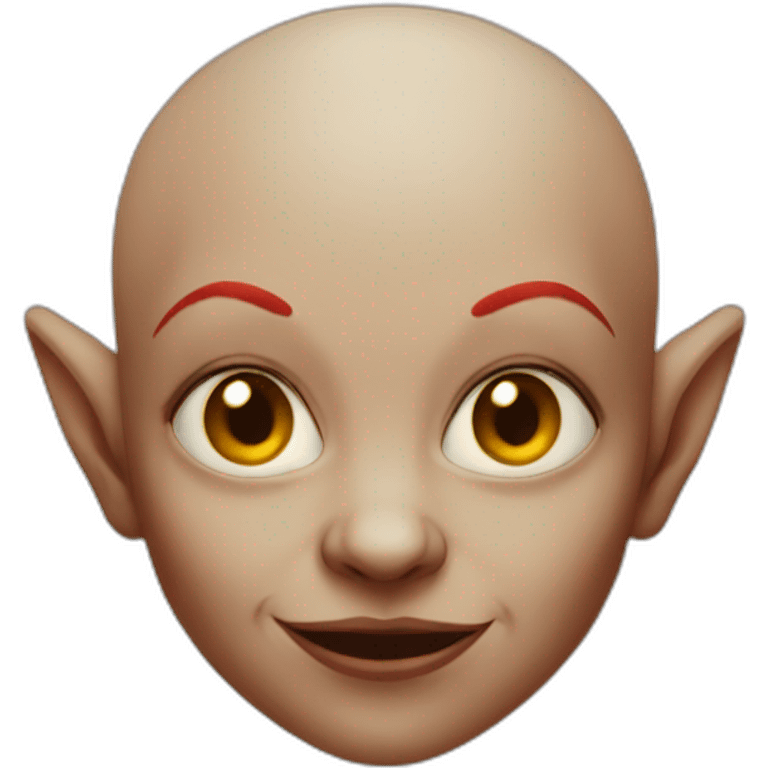 Red bald female goblin emoji