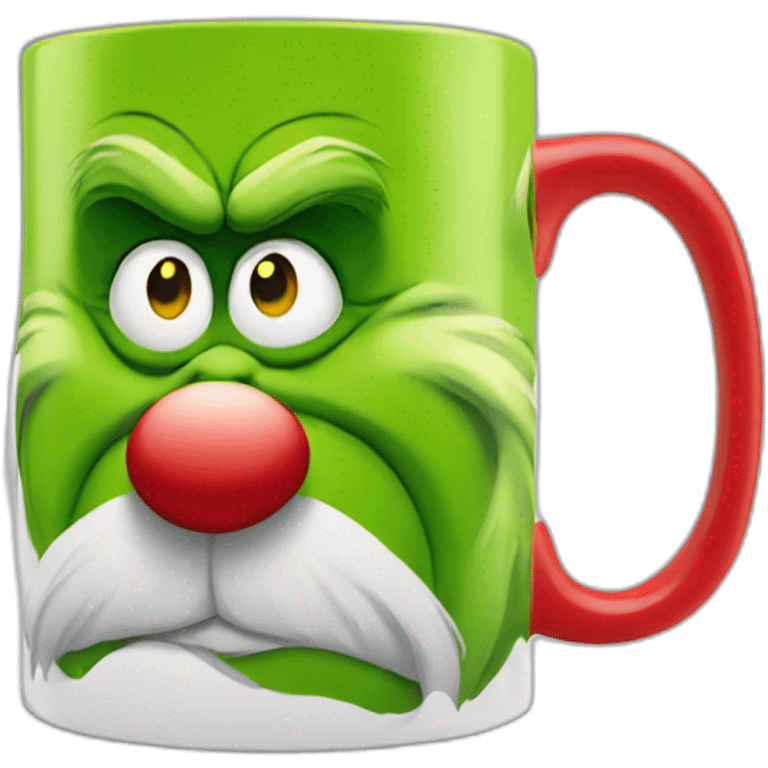 Grinch face mug emoji