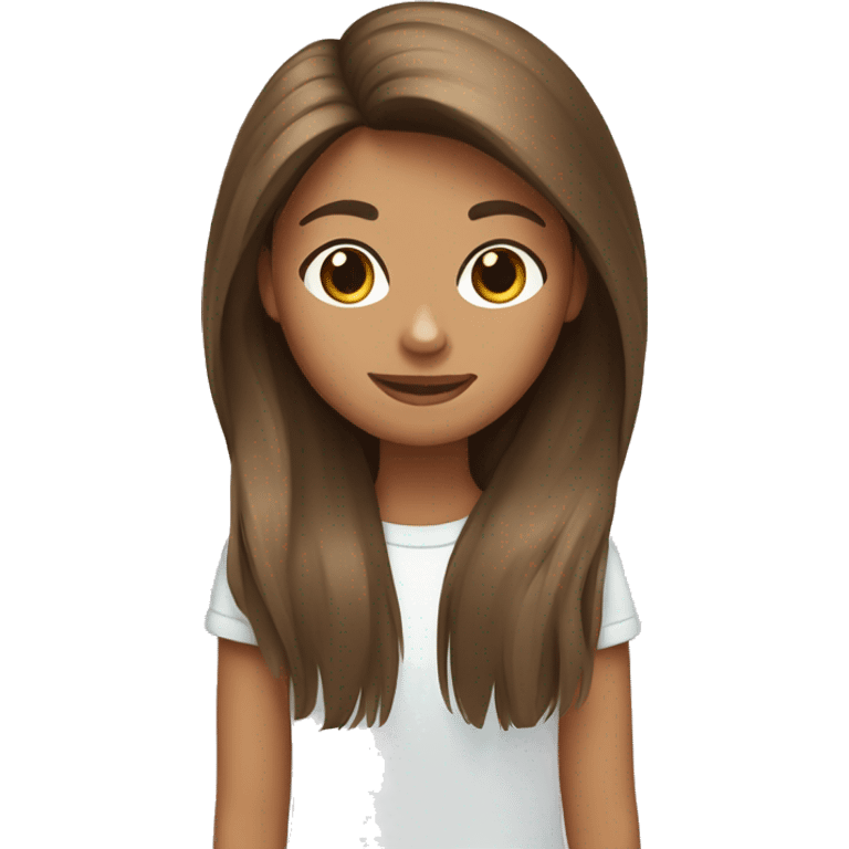 A brown-haired girl and a Yorkshire terrier emoji