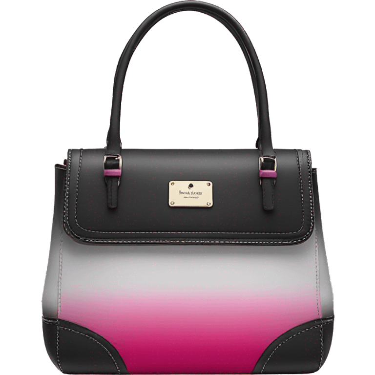 Realistic kate spade silver black and hot pink ombre satchel purse.  emoji