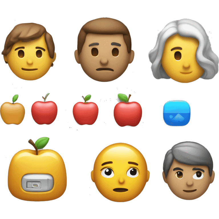 ubble or chat icon integrated, symbolizing AI-driven negotiation. The apple should have a digital, tech-savvy look, representing a game where users learn to negotiate through LLMs. emoji